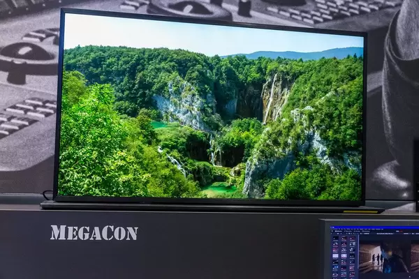 Close-up of the Panasonic prototype Megacon (Mega Contrast), with Dual layer LCD Screen, with  increased contrast ratio