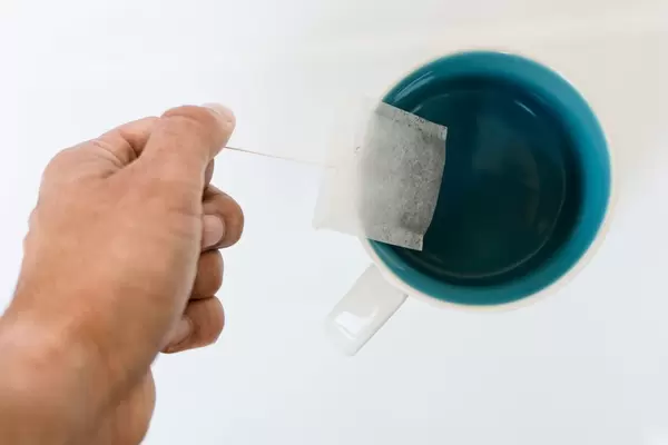 Close Up on the Tea Bag in the Mug