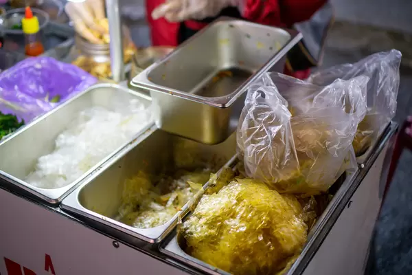 Close Up Photo of Street Food Cart selling Mixed Rice Paper