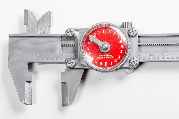 Close-up plastic caliper - children's toy