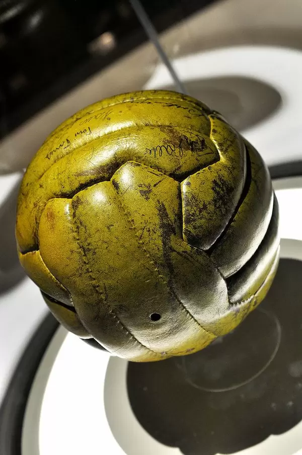 Close Up Shot of Original Football of World Cup Final Germany - Hungary in Bern 1954