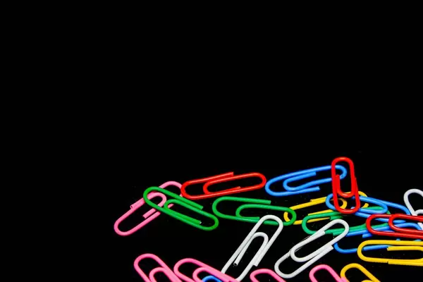 Close up shot of paperclips