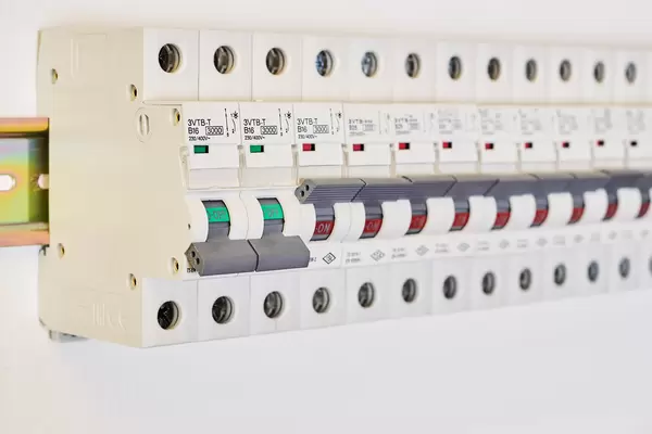 Close-up shot of residual current device or RCD