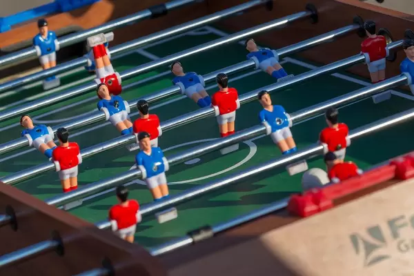 Close-up shot of table football