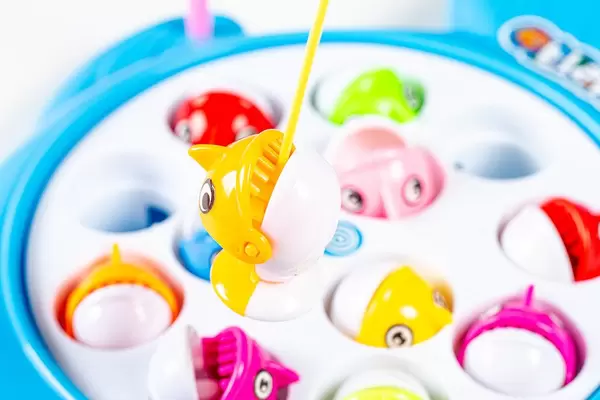 Close up toy fish on a fishing rod (Flip 2019)