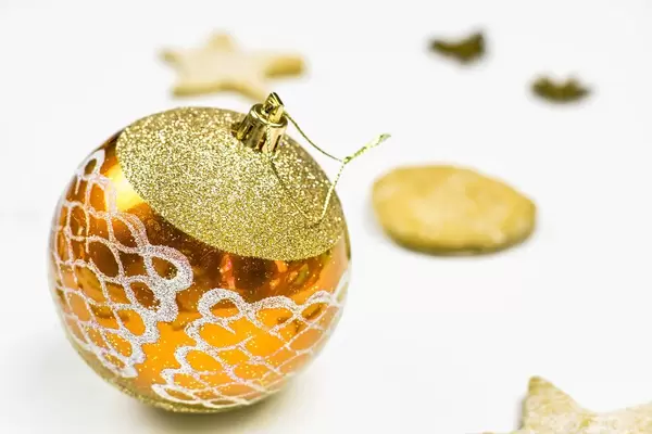Close-up view of a big orange Christmas toy