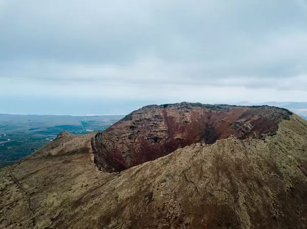 Close up view of volcanic crater Monte Corona