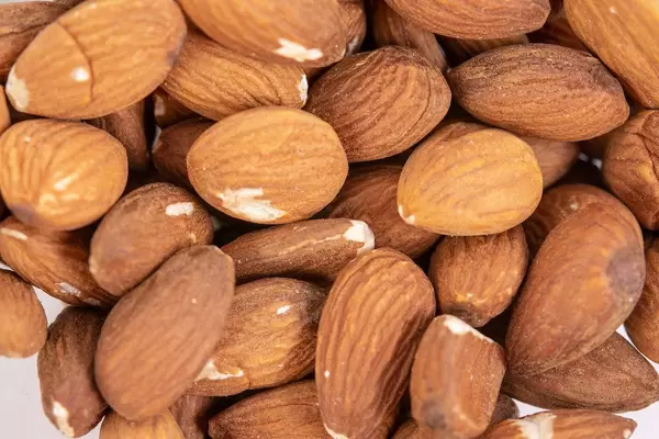 Closeup macro of Raw Almonds