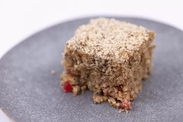 Closeup of Apple Pie slice with grated nuts