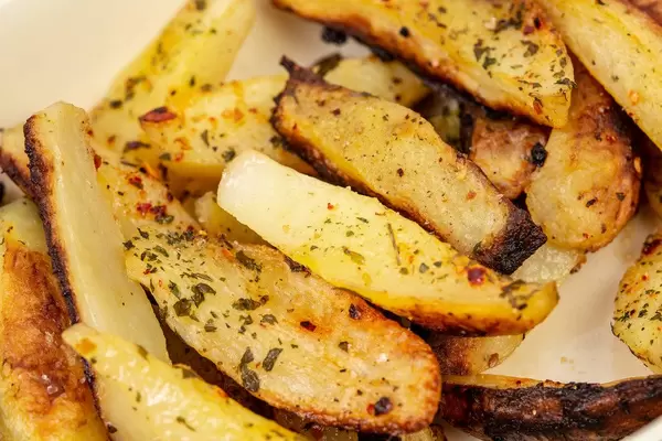 Closeup of Baked Potatoes served on the plate (Flip 2019)