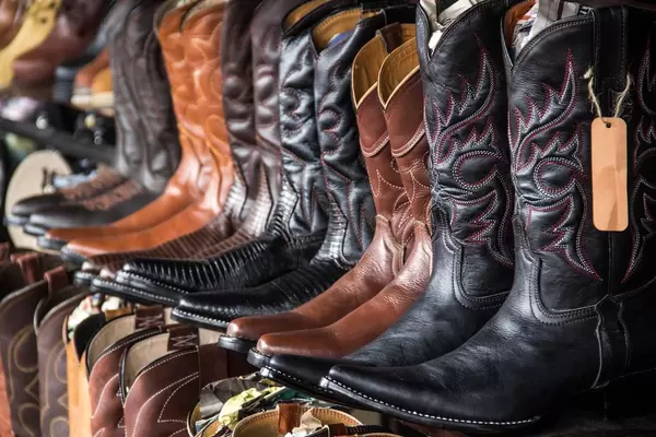 Closeup of Brown and Black Boots