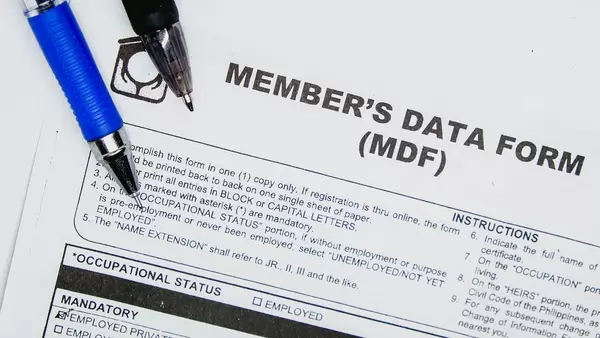 Closeup of data form document on white surface