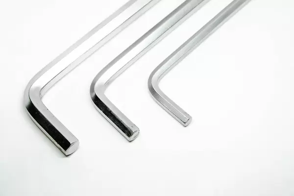 Closeup of hex keys on white background (Flip 2019)