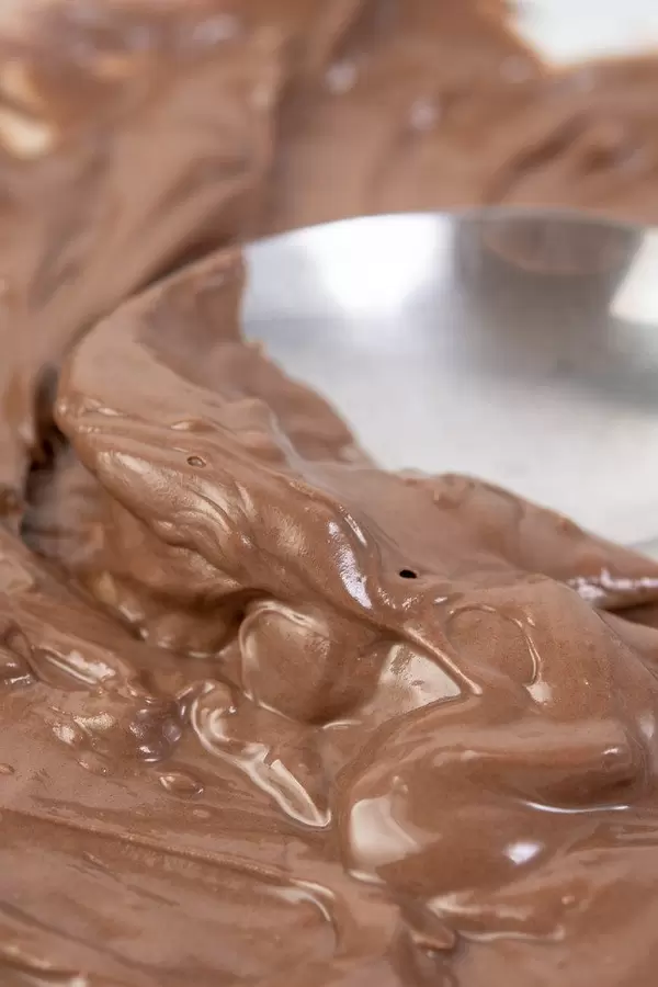 Closeup of Melted Cooking Chocolate in a plate