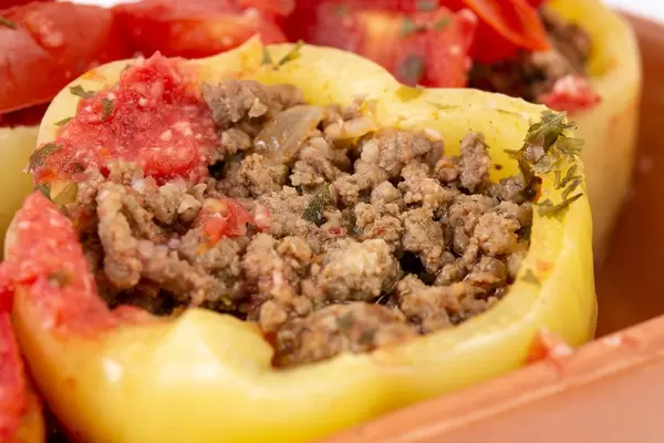 Closeup of Paprika stuffed with Minced Meat (Flip 2019)