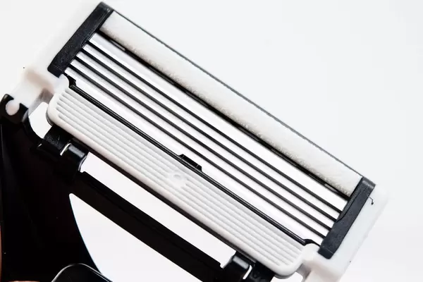 Closeup of Razor Blade with white background