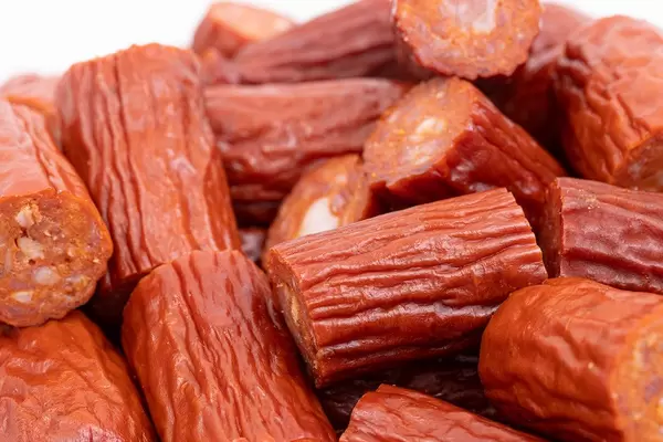 Closeup Sliced homemade Sausages