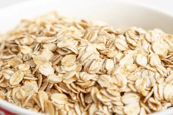 Closup of Dry Oatmeals in the bowl