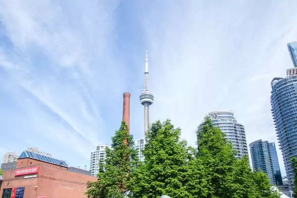 CN Tower Toronto with Trees in Front