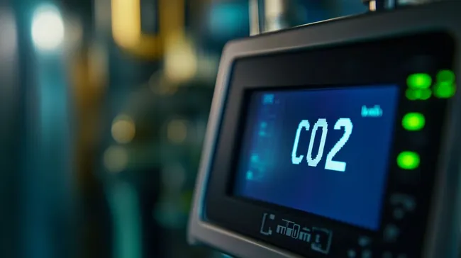 CO2-Emissionsanzeige auf digitaler Anzeigetafel