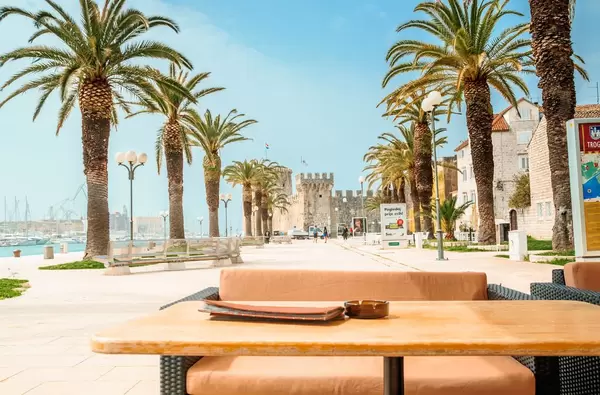 Coffee and restaurant terraces in Trogir