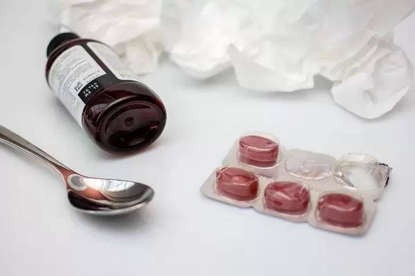 Cold Medecine on a White Background