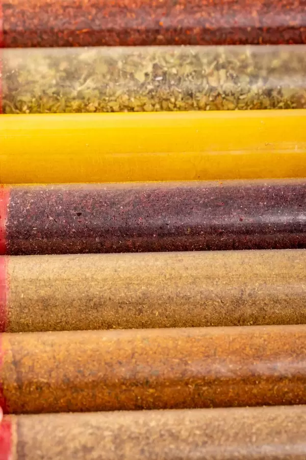 Collection of colorful spices and herbs