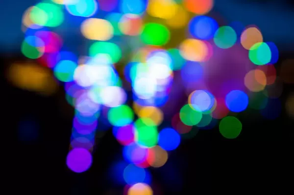 Color lights out of focus