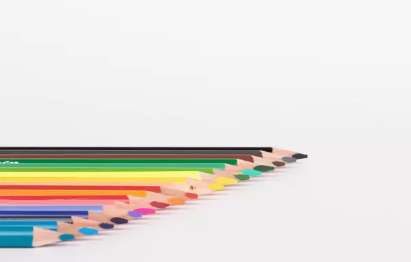 Color palette made from colorful pencils