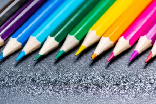 Colored pencils close-up