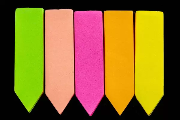 Colorful arrow-shaped stickyres for notes