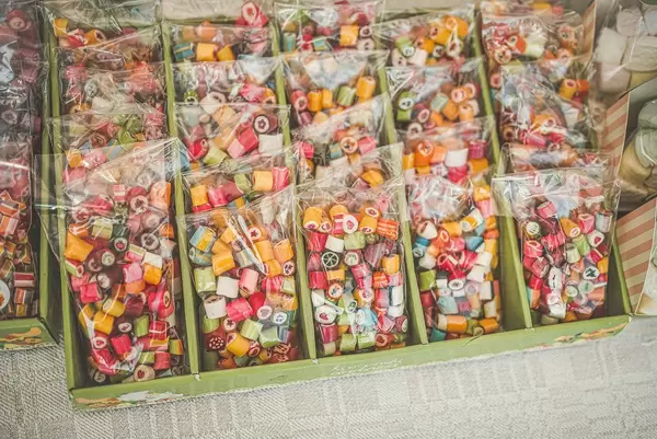 Colorful Caramels  Sweets in Packages
