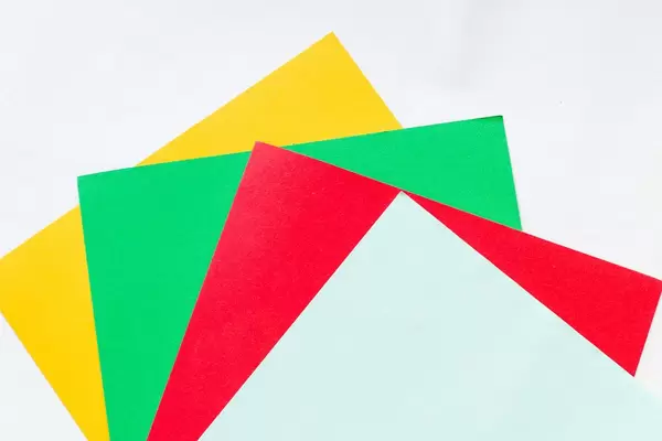 Colorful cardboards , Top view