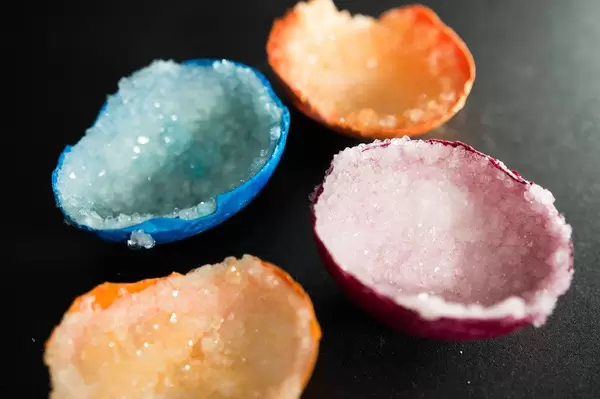 Colorful egg geodes
