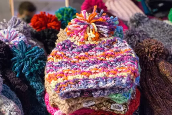 Colorful knitted caps