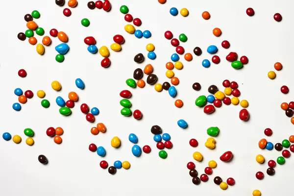 Colorful M&M'S sweet chocolates background