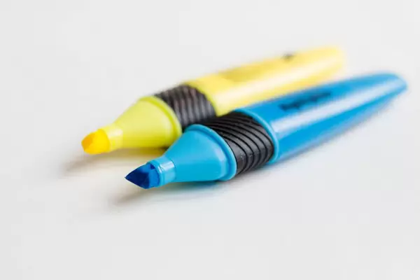 Colorful Marker Pen Set on White Background