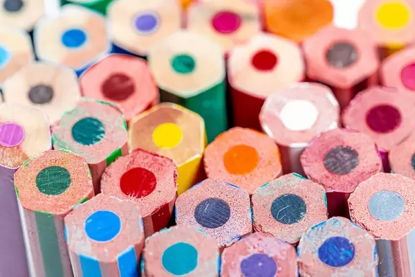 Colorful pencils not sharpened close-up