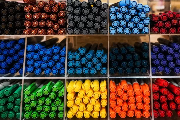 Colorful pens on display (Flip 2019)