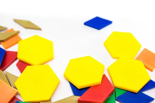 Colorful plastic geometric shapes