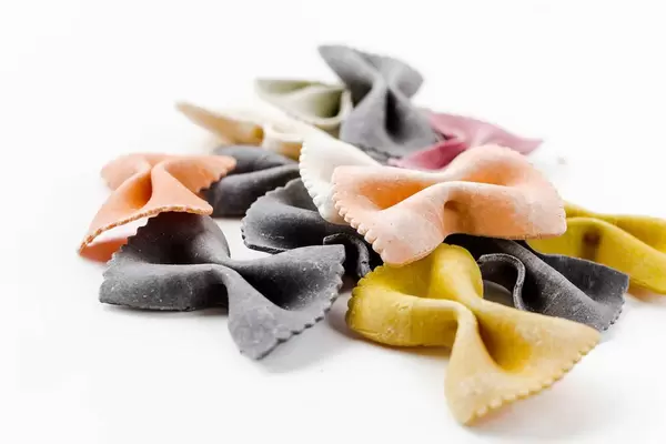 Colorful raw italian pasta