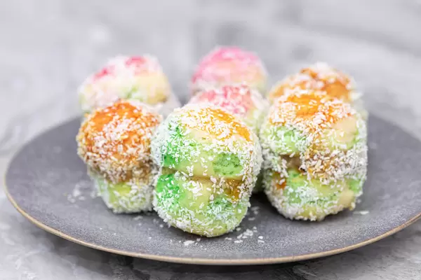 Colorful Round Cookies arranged and served on the plate