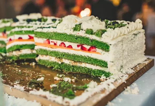 Colorful Spinach Cake With Cream
