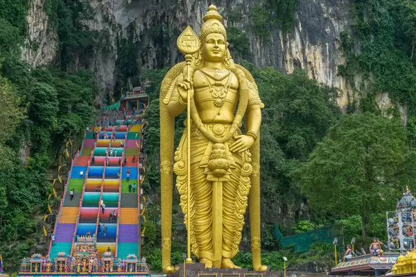 Colorful Stairs leading to the Entrance of Batu Caves in Kuala Lumpur