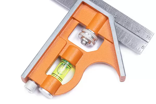 Combination Square above white background