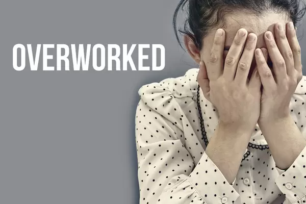 Concept of overworked office employee