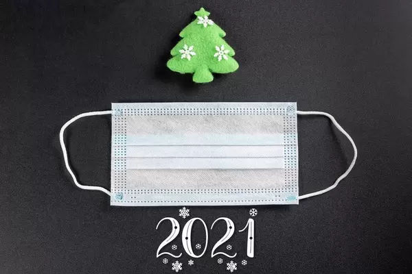 Conceptual christmas background - holidays and quarantine