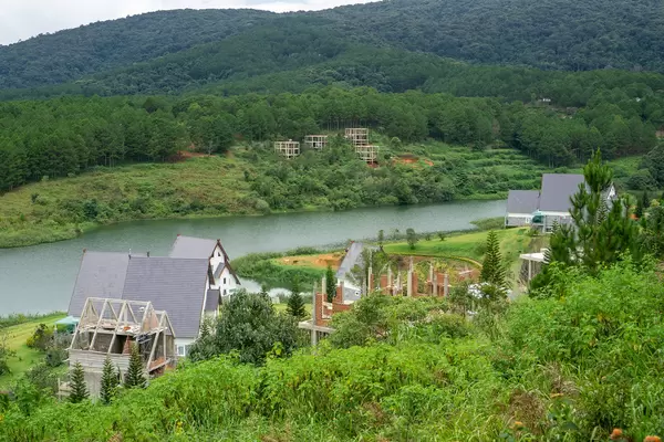 Construction Site at a Resort at Tuyen Lam Lake in Dalat, Vietnam