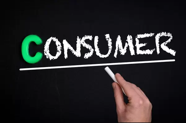 Consumer text on blackboard