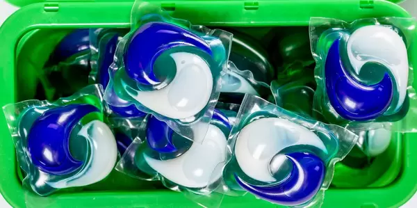 container with detergent for washing machine